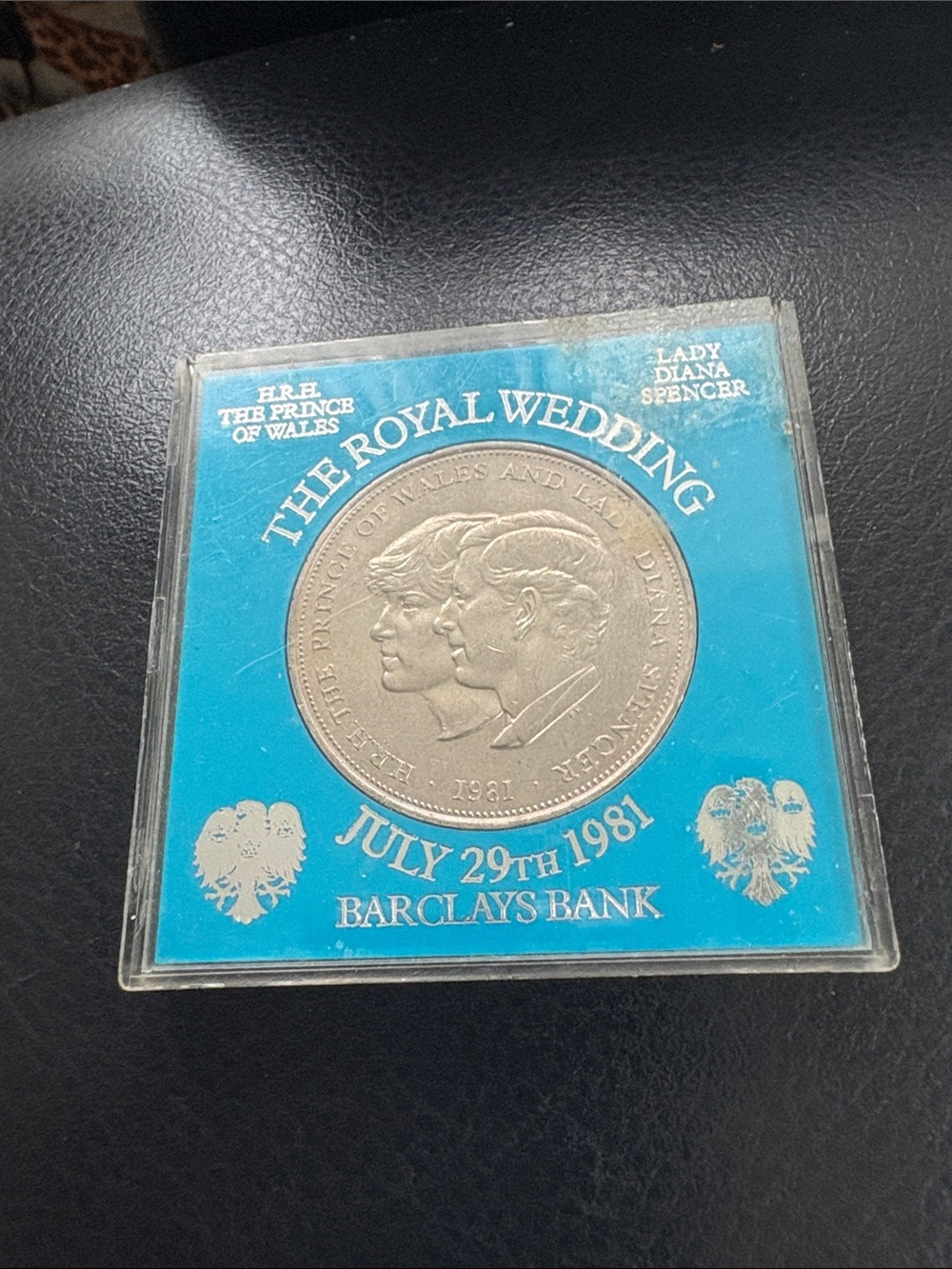 Royal Wedding Commemorative Crown Coin Display July 29th 1981 Barclays Bank